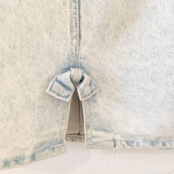 Vintage 80's Acid Wash Denim Wiggle Mini Skirt - Picture 3 of 6